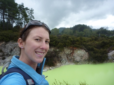 The Shrek-green volcanic pools of Wai-O-Tapu, New Zealand