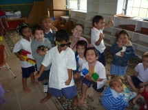 Chilling with the kindergarteners, Cook Islands